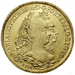 4 escudo (6400 reali), 1784, Rio de Janeiro; Aw: Popier...