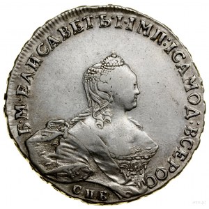 Rubel, 1755 CПБ-ЯI, Petersburg; Bitkin 276, Diakov 341,...