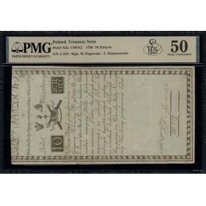 10 złotych polskich, 8.06.1794; seria A, numeracja 319,...