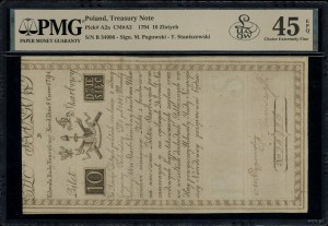 10 Polish zloty, 8.06.1794; B series, numbering 3498....