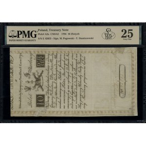 10 złotych polskich, 8.06.1794; seria E, numeracja 4205...