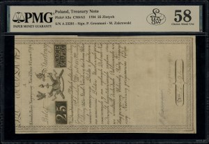 25 Polish zloty, 8.06.1794; series A, numbering 2329....