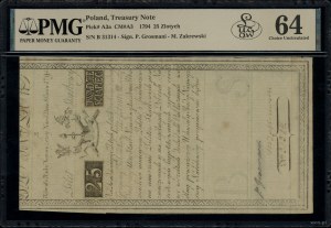 25 Polish zloty, 8.06.1794; B series, numbering 3131....