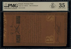 50 Polish zloty, 8.06.1794; D series, numbering 1212....