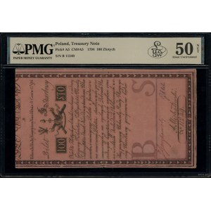 100 złotych polskich, 8.06.1794; seria B, numeracja 112...