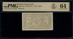 4 Polish gold, 4.09.1794; 1M series; Lucow 43m (R0) - ...