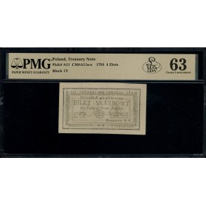 4 zloty polacchi, 4.09.1794; serie 1Y; Lucow 43y (R0) - ...