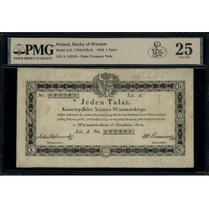 1 talar, 1.12.1810; seria A, numeracja 145545, podpis k...