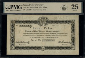 1 thaler, 1.12.1810; series A, numbering 145545, signature k...