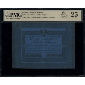 5 złotych polskich, 1824; seria A, numeracja 1134131, p...