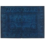 5 poľských zlotých, 1824; séria A, číslo 1134131, s...