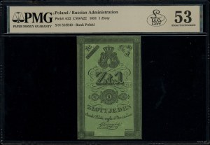 1 Polish zloty, 1831; signed by: director of the Bank of Poland ...
