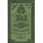 1 zloty polacco, 1831; firmato: Direttore della Banca di Polonia ...