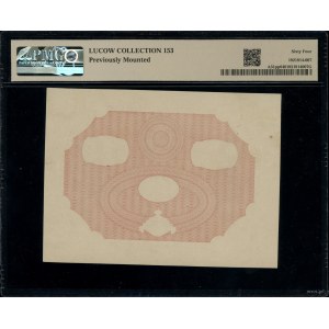 Sample printing of the reverse side of a 25 ruble banknote....