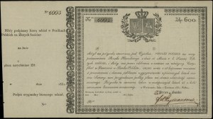 Loan for 600 zloty, 1.06.1831, Warsaw; numbering...