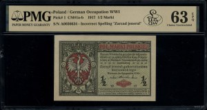 1/2 Polish mark, 9.12.1916; jeneral, series A, num...