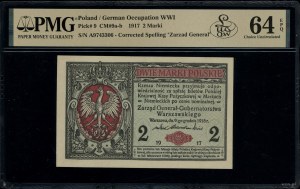 2 Polish marks, 9.12.1916; General, series A, numbering...