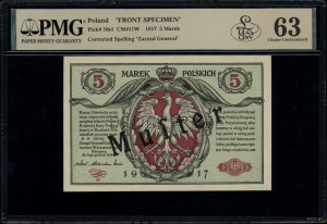 5 Polish marks, 9.12.1916; General, unmarked se...