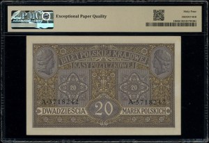 20 Polish marks, 9.12.1916; General, series A, numerac...