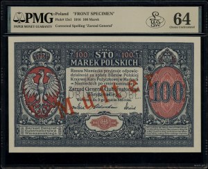 100 Polish marks, 9.12.1916; General, unmarked ...