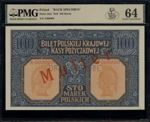 100 Polish marks, 9.12.1916; series A, numbering 00000....