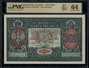 500 Polish marks, 15.01.1919; no series designation or ...