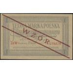 1 marka polska, 17.05.1919; seria IAW, numeracja 129,47...