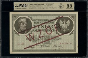 1,000 Polish marks, 17.05.1919; ZE series, numbering 0....