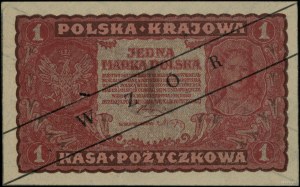 1 Polish mark, 23.08.1919; series I CE, numbering 16037....