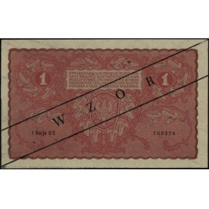 1 marka polska, 23.08.1919; seria I CE, numeracja 16037...
