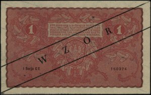 1 Polish mark, 23.08.1919; series I CE, numbering 16037....