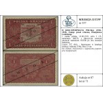1 marka polska, 23.08.1919; seria I CE, numeracja 16037...