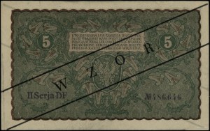 5 Polish marks, 23.08.1919; series II DF, numbering 48....
