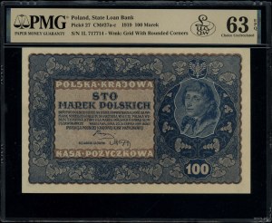 100 Polish marks, 23.08.1919; series I L, numbering 71....