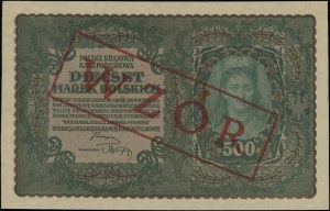 500 Polish marks, 23.08.1919; series II B, numbering 9....
