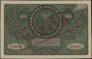 500 Polish marks, 23.08.1919; series II B, numbering 9....