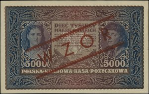 5,000 Polish marks, 7.02.1920; series II R, numbering ...