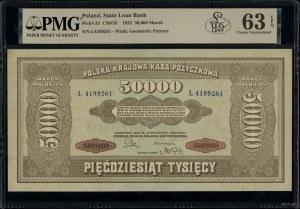 50,000 Polish marks, 10.10.1922; L series, numbering 4....