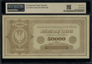 50,000 Polish marks, 10.10.1922; L series, numbering 4....