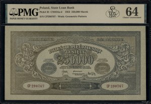 250,000 Polish marks, 25.03.1923; CP series, numbering...