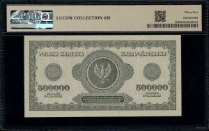 500,000 Polish marks, 30.08.1923; U series, numbering ...