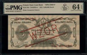 5,000,000 Polish marks, 20.11.1923; series B, numbering...