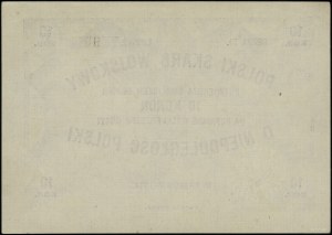 Polish Military Treasury; Voucher for 10 crowns, 1914; second edition....