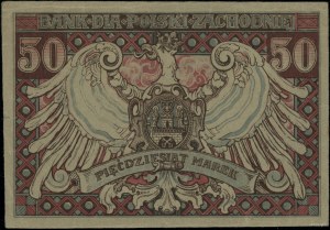 Bank For Western Poland; Voucher for 50 marks, valid until 3...