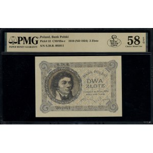 2 złote, 28.02.1919; seria 38.B., numeracja 095911; Luc...