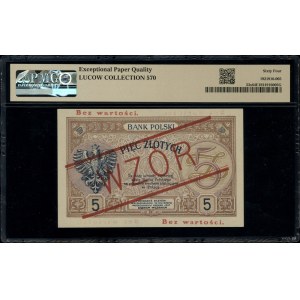 5 złotych, 28.02.1919; seria 80.A., numeracja 090,276, ...