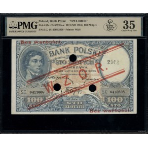 100 złotych, 28.02.1919; seria C., numeracja 6413608, p...