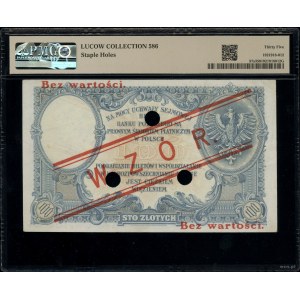 100 złotych, 28.02.1919; seria C., numeracja 6413608, p...
