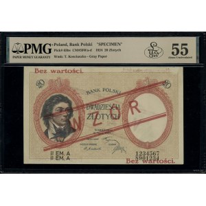 20 złotych, 15.07.1924; seria II A, numeracja 1234567 /...