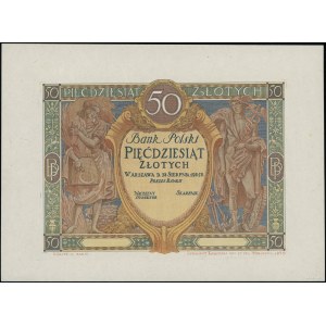 50 złotych - jednostronna próba kolorystyki głównej, 28...